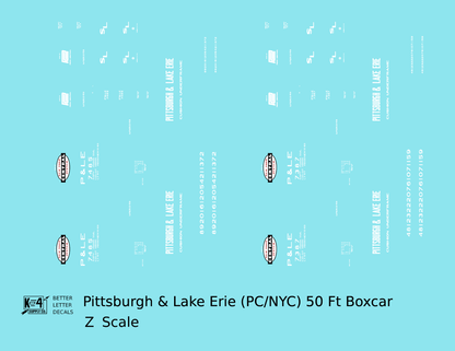 Pittsburgh and Lake Erie 50 Ft Boxcar White Cigar Band/PC