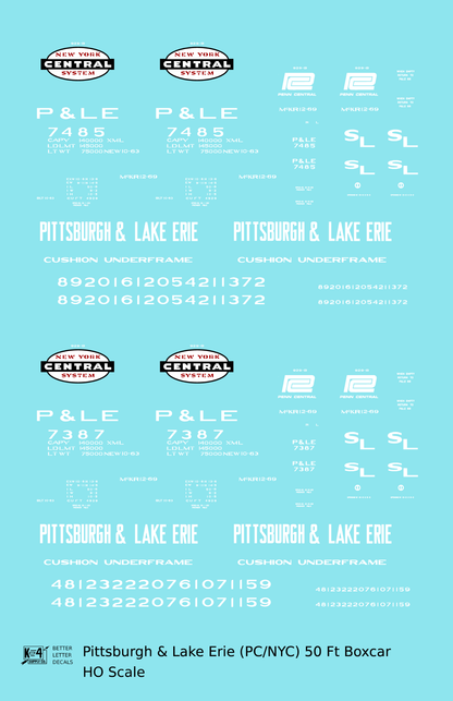 Pittsburgh and Lake Erie 50 Ft Boxcar White Cigar Band/PC