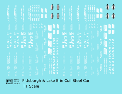 Pittsburgh and Lake Erie Coil Steel Car White P&LE NYC New York Central