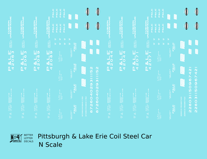 Pittsburgh and Lake Erie Coil Steel Car White P&LE NYC New York Central