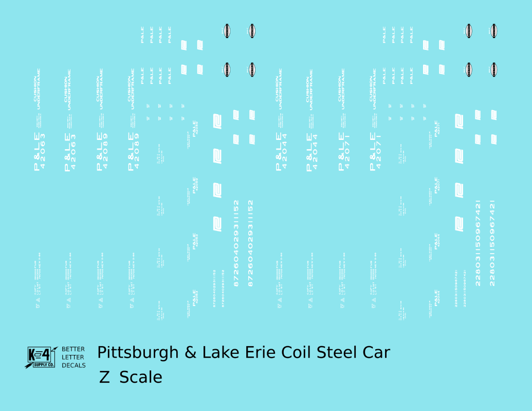 Pittsburgh and Lake Erie Coil Steel Car White P&LE NYC New York Central
