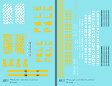 Pittsburgh and Lake Erie Diesel Locomotive Yellow and White  - Decal - Choose Scale