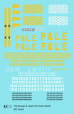 Pittsburgh and Lake Erie Diesel Locomotive Yellow and White  - Decal - Choose Scale
