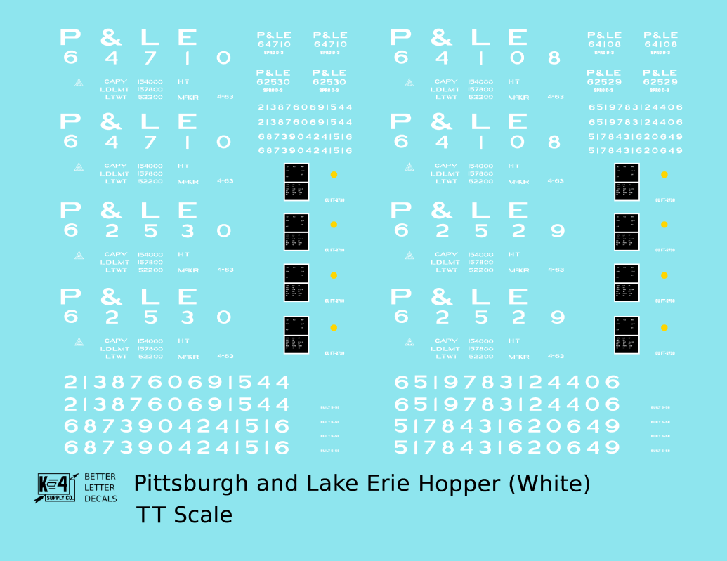 Pittsburgh and Lake Erie Hopper Car White P&LE