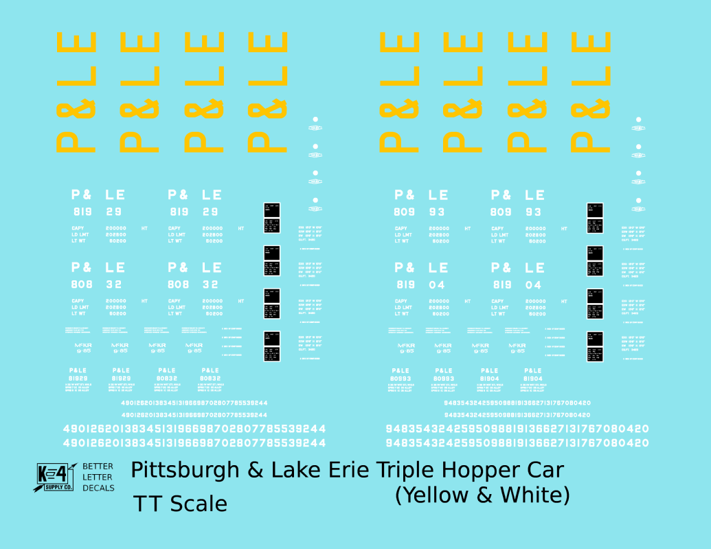 Pittsburgh & Lake Erie Three Bay Hopper Big Yellow P&LE