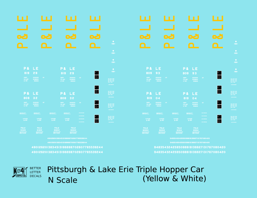 Pittsburgh & Lake Erie Three Bay Hopper Big Yellow P&LE