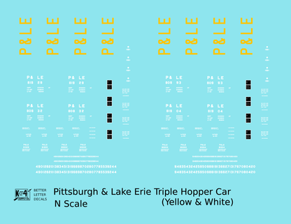 Pittsburgh & Lake Erie Three Bay Hopper Big Yellow P&LE
