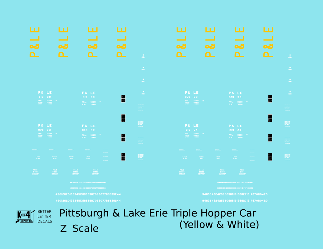 Pittsburgh & Lake Erie Three Bay Hopper Big Yellow P&LE