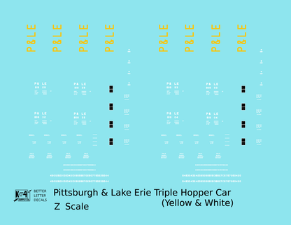 Pittsburgh & Lake Erie Three Bay Hopper Big Yellow P&LE