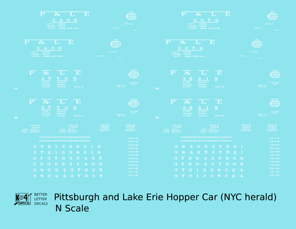 Pittsburgh and Lake Erie 55, 70 Ton Hopper Car White New York Central