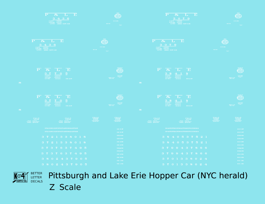 Pittsburgh and Lake Erie 55, 70 Ton Hopper Car White New York Central