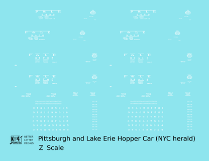Pittsburgh and Lake Erie 55, 70 Ton Hopper Car White New York Central