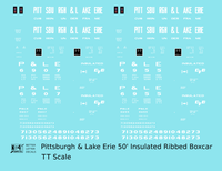 Pittsburgh and Lake Erie Insulated 50 Ft Boxcar White  - Decal - Choose Scale