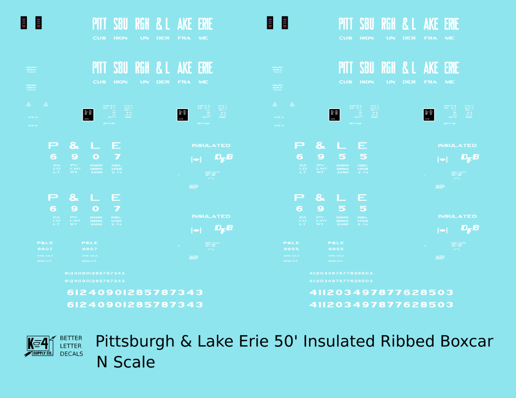 Pittsburgh and Lake Erie Insulated 50 Ft Boxcar White