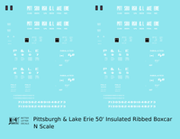 Pittsburgh and Lake Erie Insulated 50 Ft Boxcar White  - Decal - Choose Scale