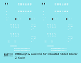 Pittsburgh and Lake Erie Insulated 50 Ft Boxcar White  - Decal - Choose Scale