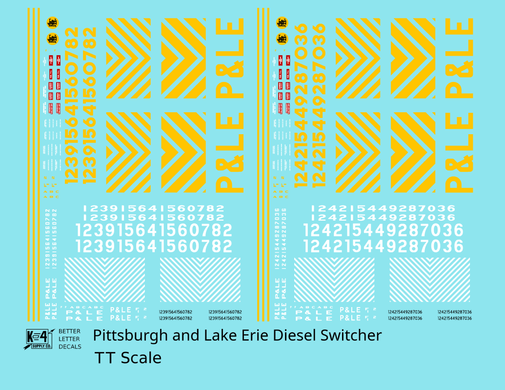 Pittsburgh and Lake Erie Diesel Switcher Locomotive Yellow and White  - Decal - Choose Scale