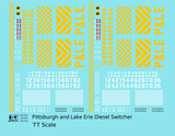 Pittsburgh and Lake Erie Diesel Switcher Locomotive Yellow and White  - Decal - Choose Scale