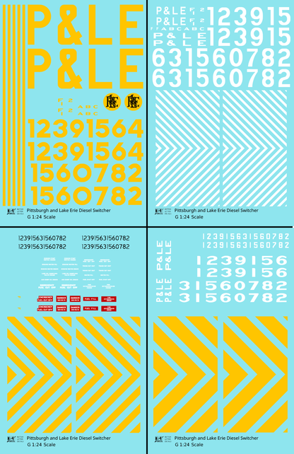 Pittsburgh and Lake Erie Diesel Switcher Locomotive Yellow and White  - Decal - Choose Scale