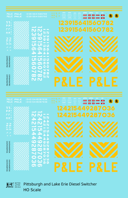 Pittsburgh and Lake Erie Diesel Switcher Locomotive Yellow and White  - Decal - Choose Scale