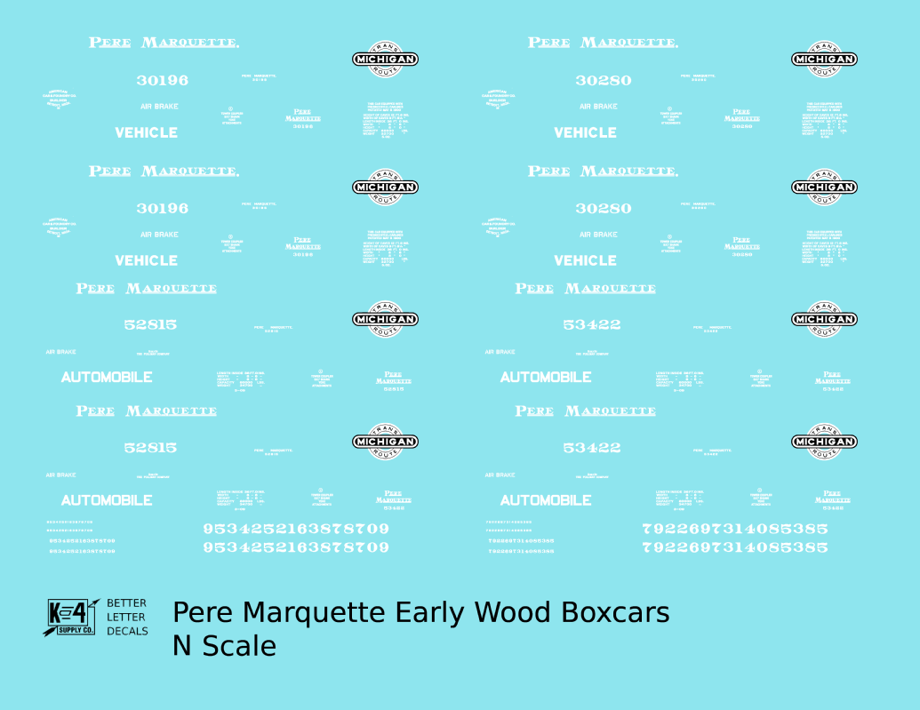 Pere Marquette 38 Ft Wood Boxcar White