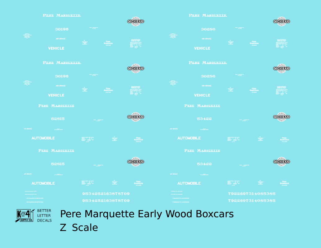 Pere Marquette 38 Ft Wood Boxcar White