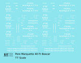 Pere Marquette 40 Ft Steel Boxcar White  - Decal - Choose Scale