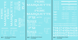 Pere Marquette 40 Ft Steel Boxcar White  - Decal - Choose Scale