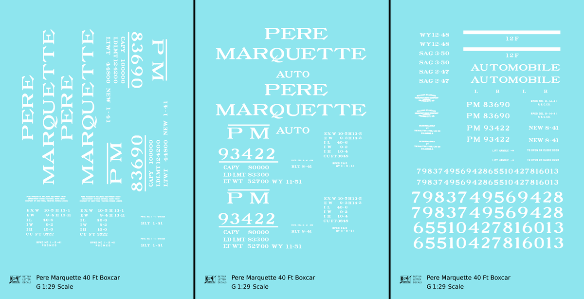 Pere Marquette 40 Ft Steel Boxcar White