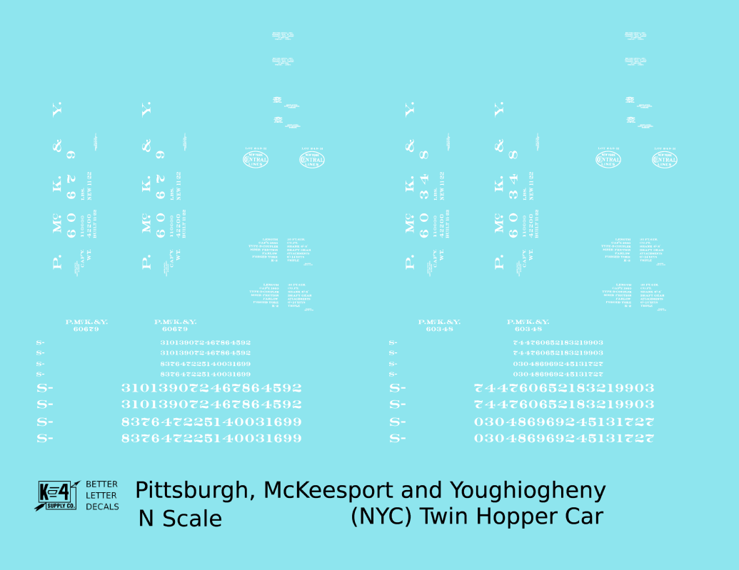 PMcK&Y Twin Hopper Car White New York Central