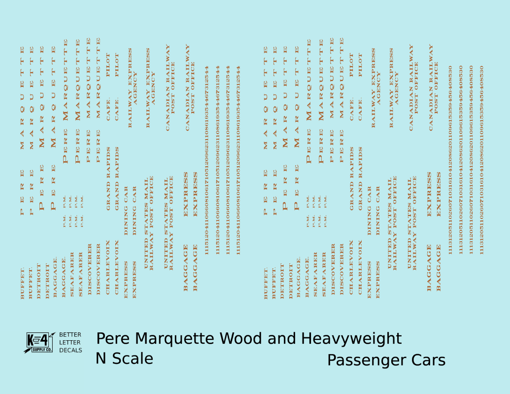 Pere Marquette Heavyweight Passenger Car Bronze Gold