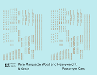 Pere Marquette Heavyweight Passenger Car Bronze Gold  - Decal - Choose Scale