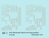 Pere Marquette Heavyweight Passenger Car Bronze Gold  - Decal - Choose Scale