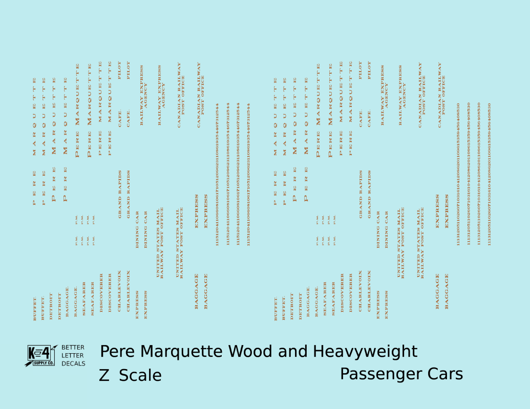 Pere Marquette Heavyweight Passenger Car Bronze Gold