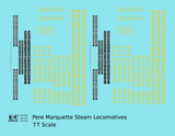 Pere Marquette Steam Locomotive Dulux Gold  - Decal - Choose Scale