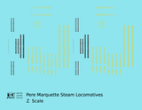 Pere Marquette Steam Locomotive Dulux Gold  - Decal - Choose Scale
