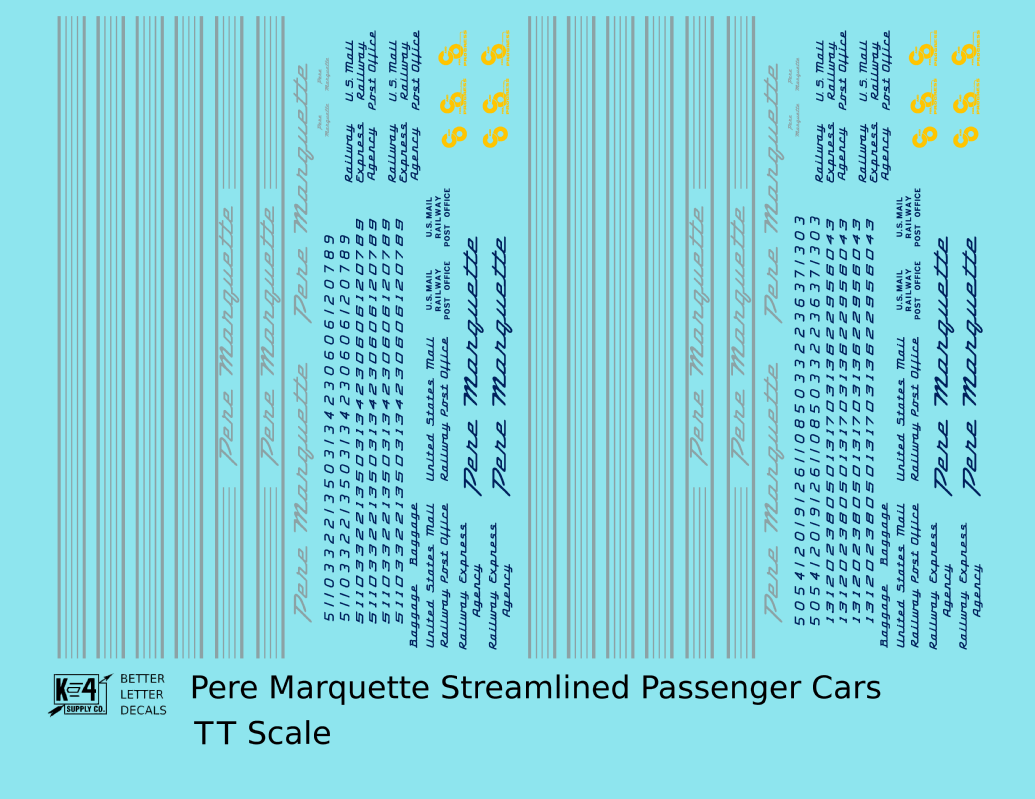 Pere Marquette Streamlined Passenger Car Silver and Blue