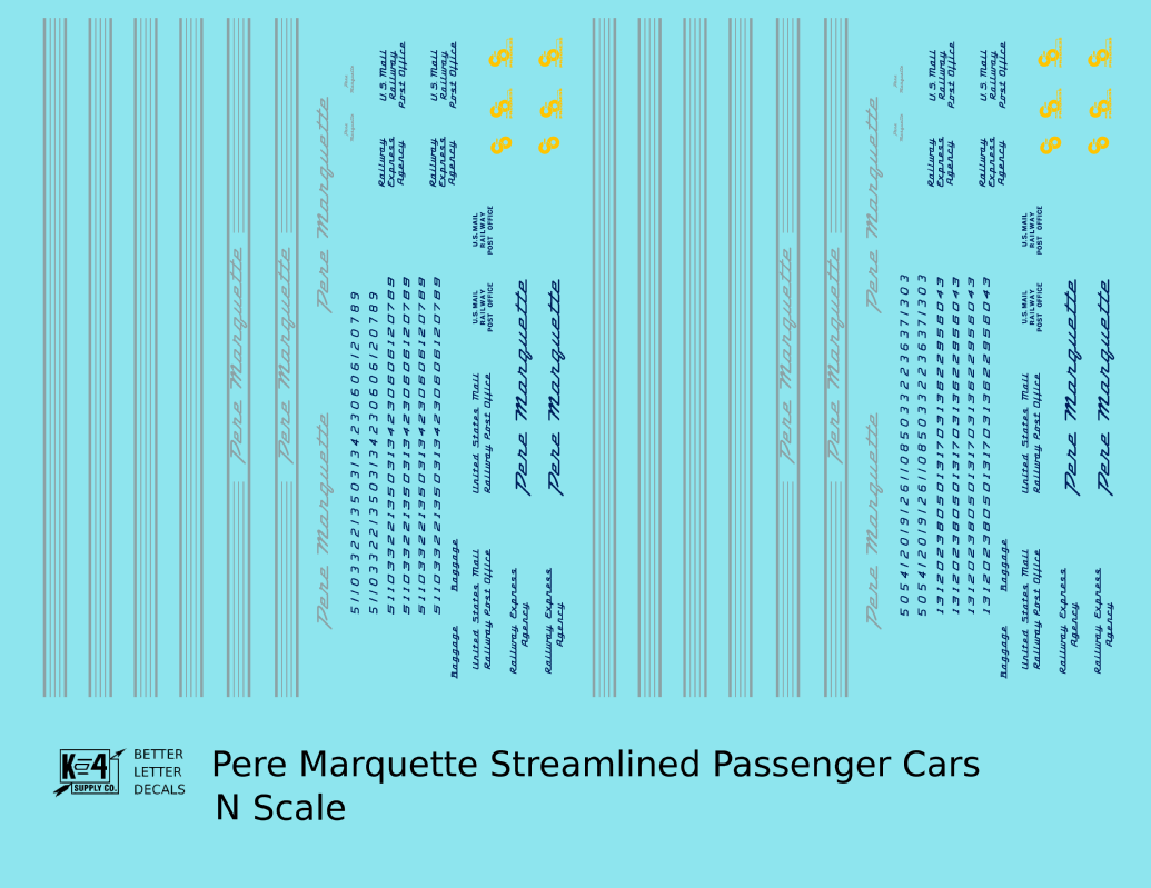 Pere Marquette Streamlined Passenger Car Silver and Blue
