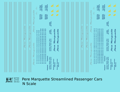 Pere Marquette Streamlined Passenger Car Silver and Blue
