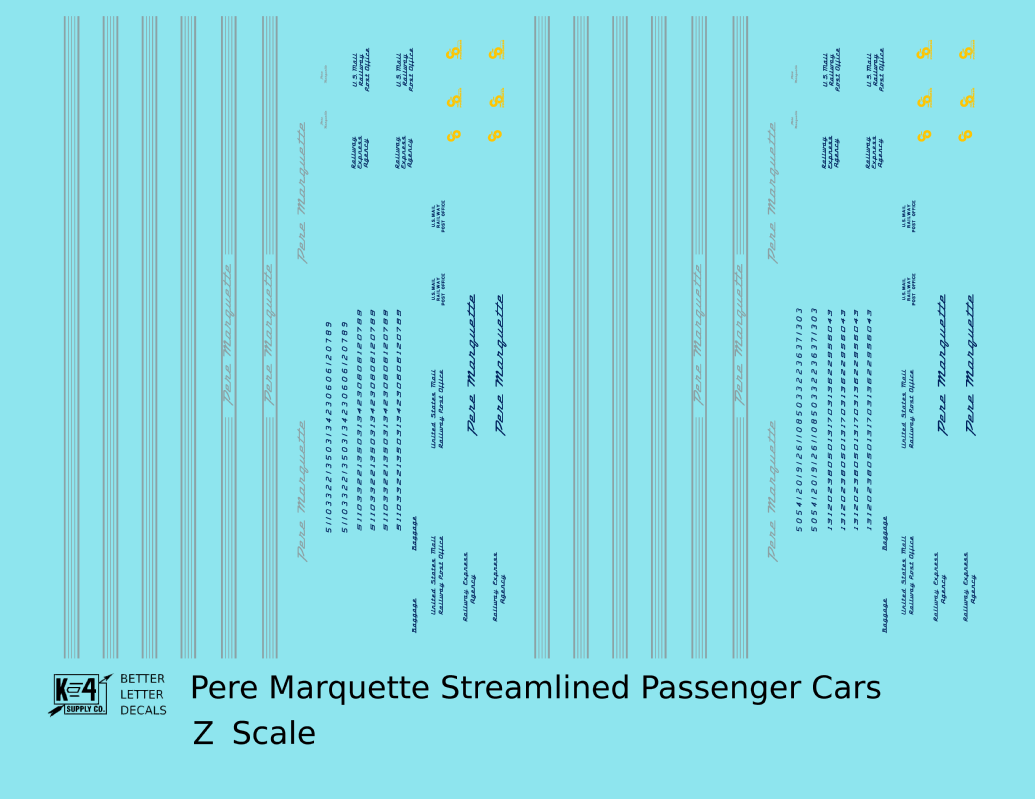 Pere Marquette Streamlined Passenger Car Silver and Blue