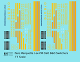 Pere Marquette C&O B&O Diesel Switcher Locomotive Yellow and Red  - Decal - Choose Scale