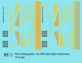 Pere Marquette C&O B&O Diesel Switcher Locomotive Yellow and Red  - Decal - Choose Scale