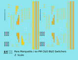 Pere Marquette C&O B&O Diesel Switcher Locomotive Yellow and Red  - Decal - Choose Scale