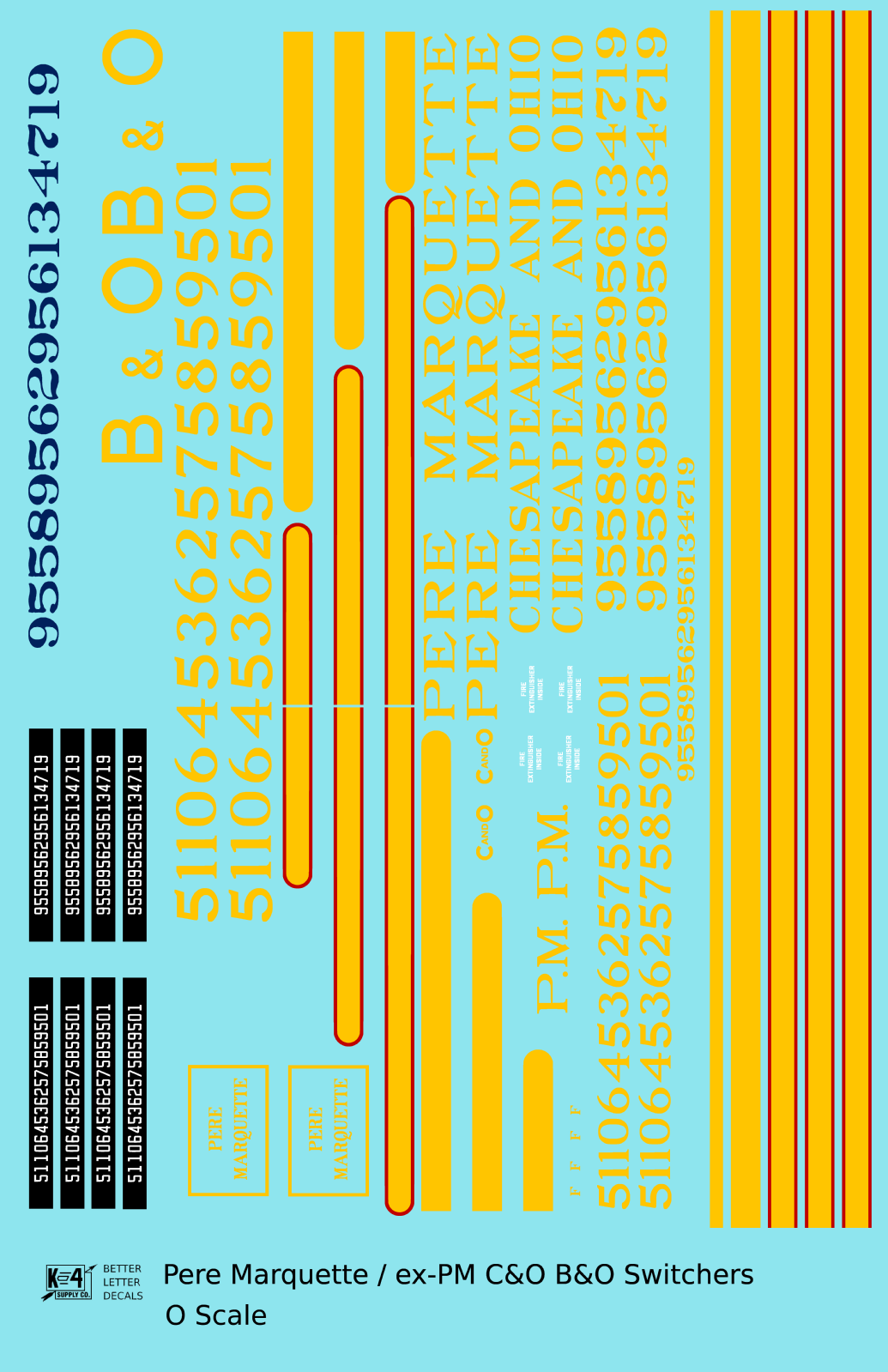 Pere Marquette C&O B&O Diesel Switcher Locomotive Yellow and Red