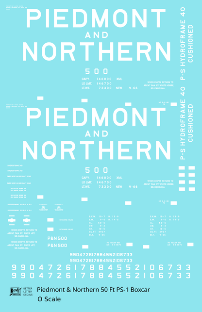 Piedmont & Northern 50 Ft PS1 Boxcar White