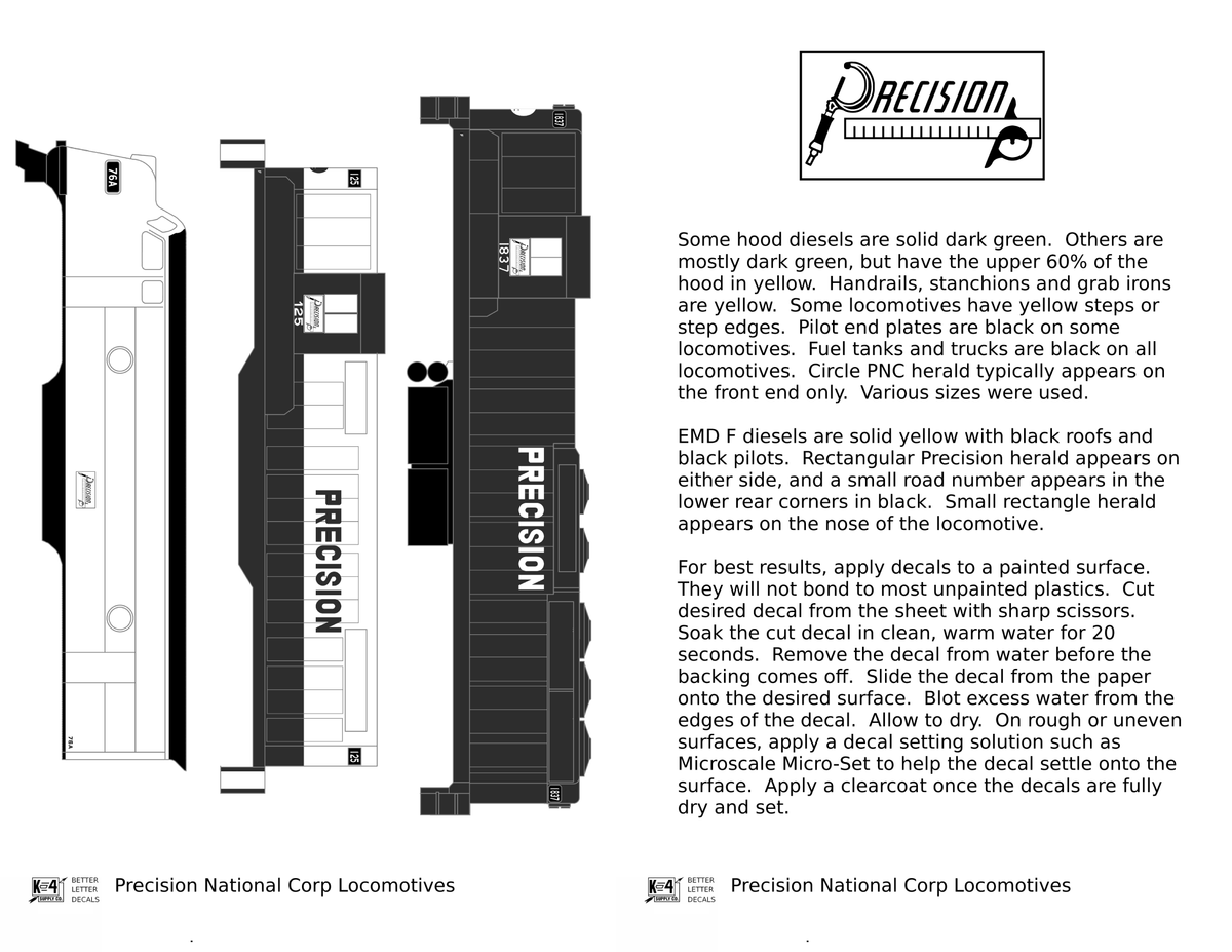 Precision National Corp Diesel Locomotive Yellow and Green