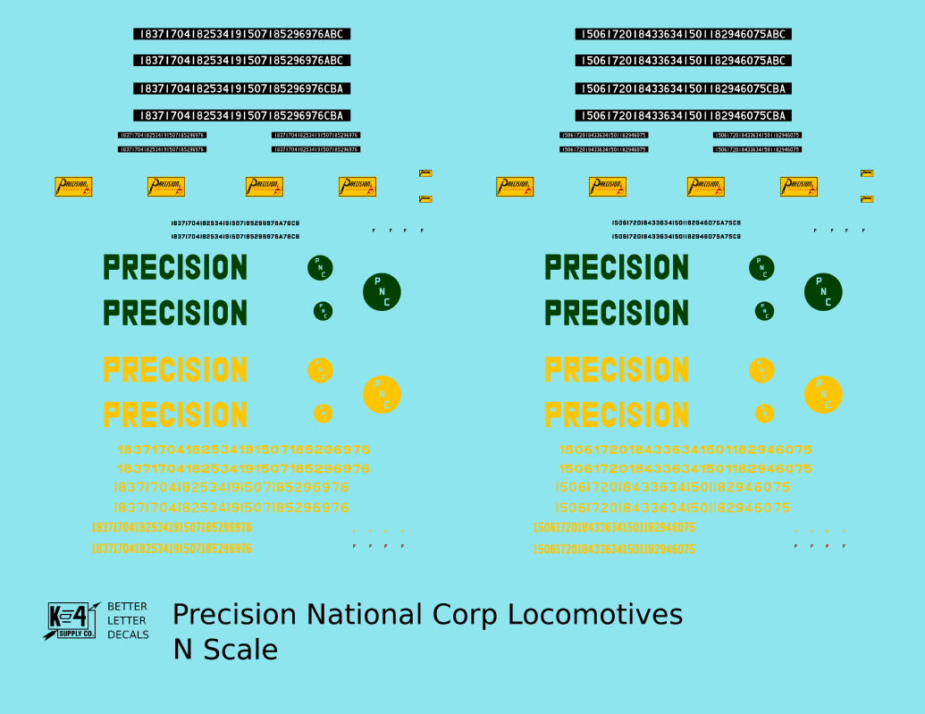 Precision National Corp Diesel Locomotive Yellow and Green