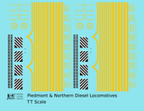 Piedmont and Northern ALCO Hood Diesel Or Switcher Yellow Small Lettering