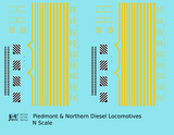 Piedmont and Northern ALCO Hood Diesel Or Switcher Yellow Small Lettering