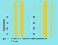 Piedmont and Northern ALCO Hood Diesel Or Switcher Yellow Small Lettering